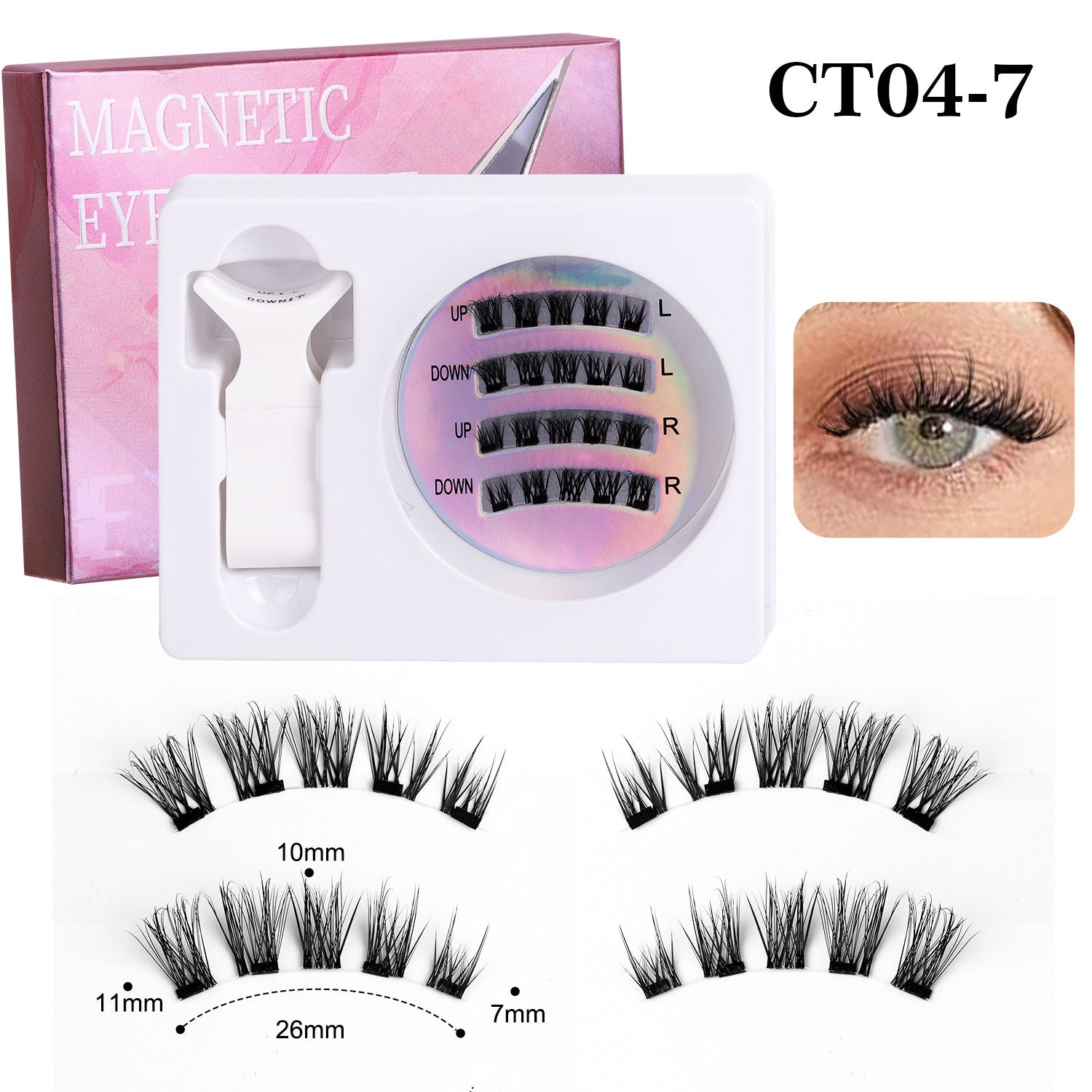 Magnetic Eyelashes with Applicators - Reusable Natural Look