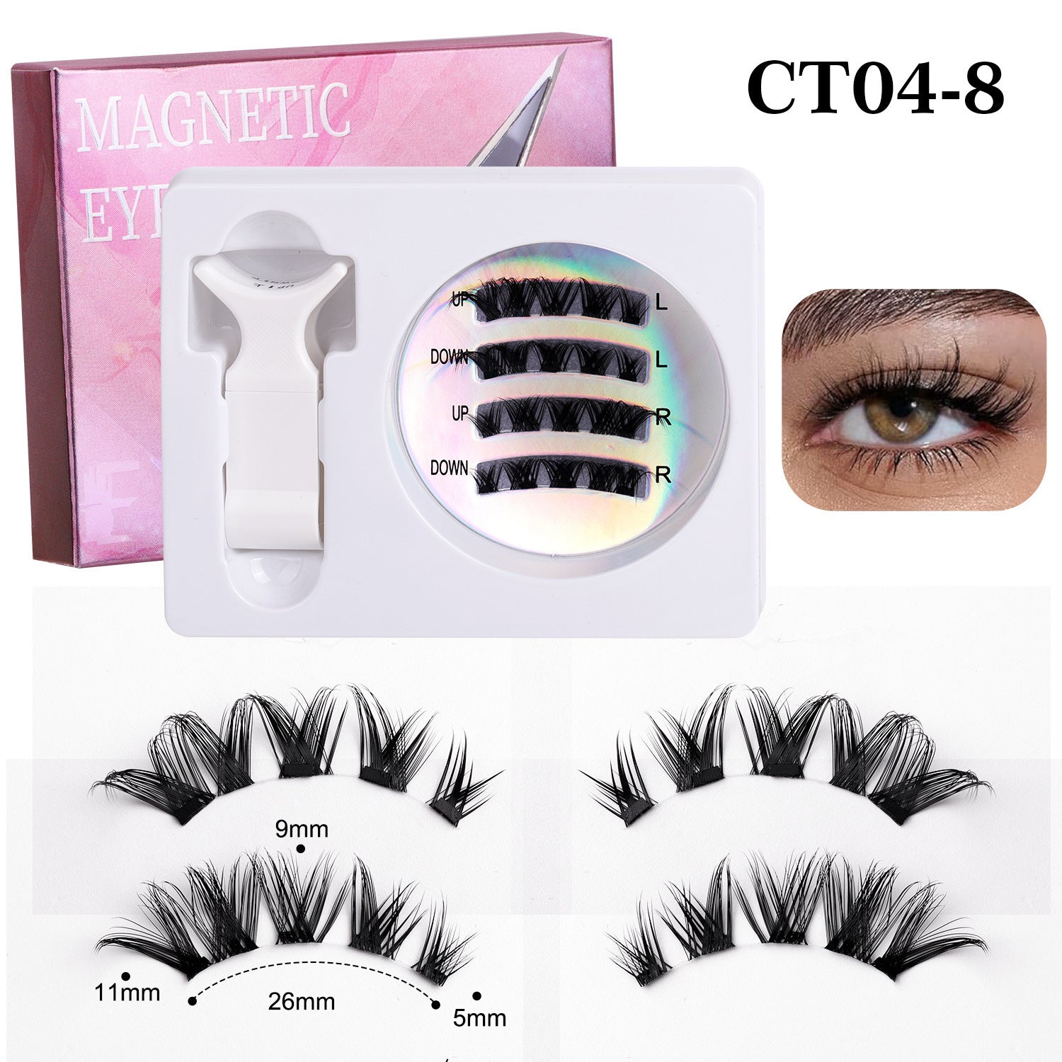 Magnetic Eyelashes with Applicators - Reusable Natural Look
