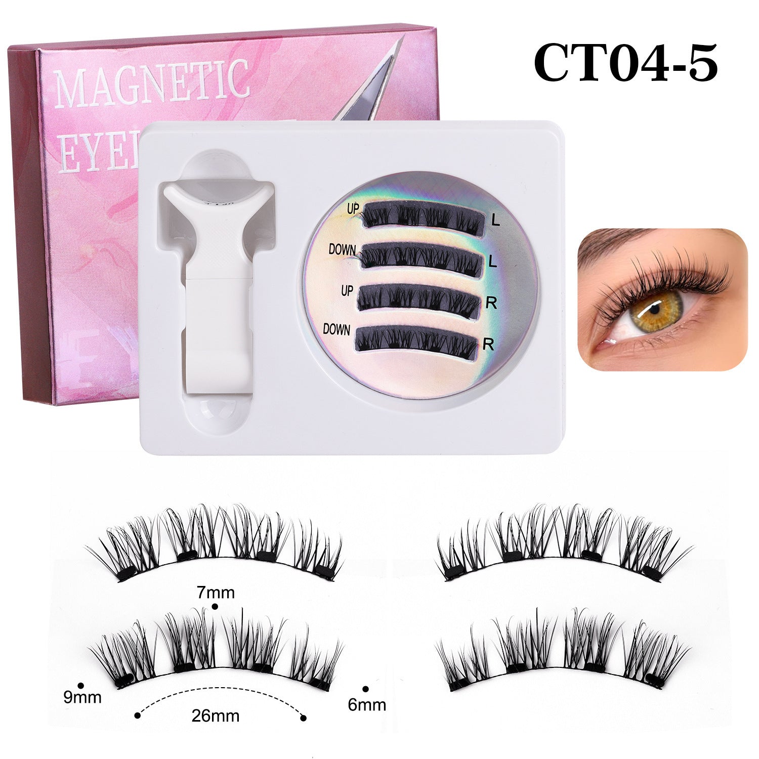 Magnetic Eyelashes with Applicators - Reusable Natural Look