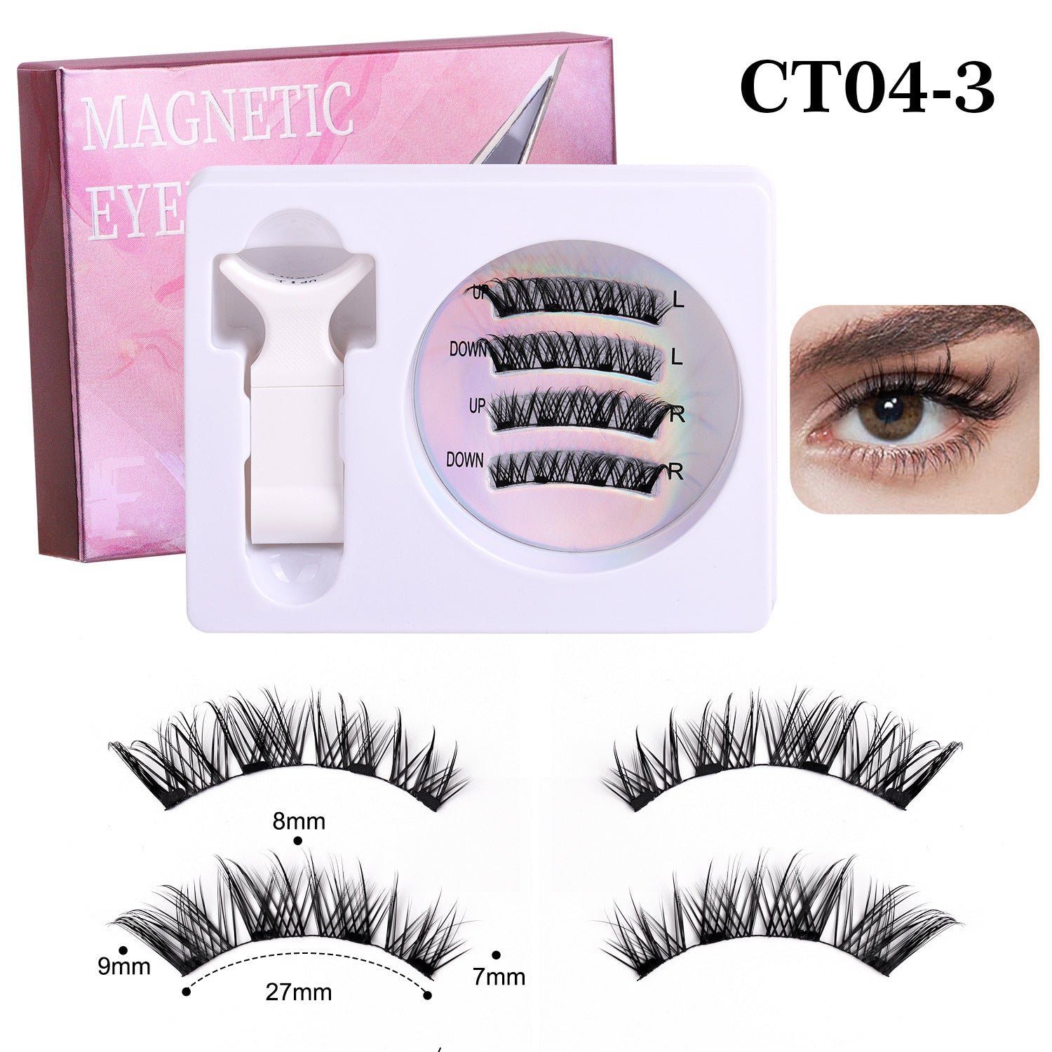 Magnetic Eyelashes with Applicators - Reusable Natural Look