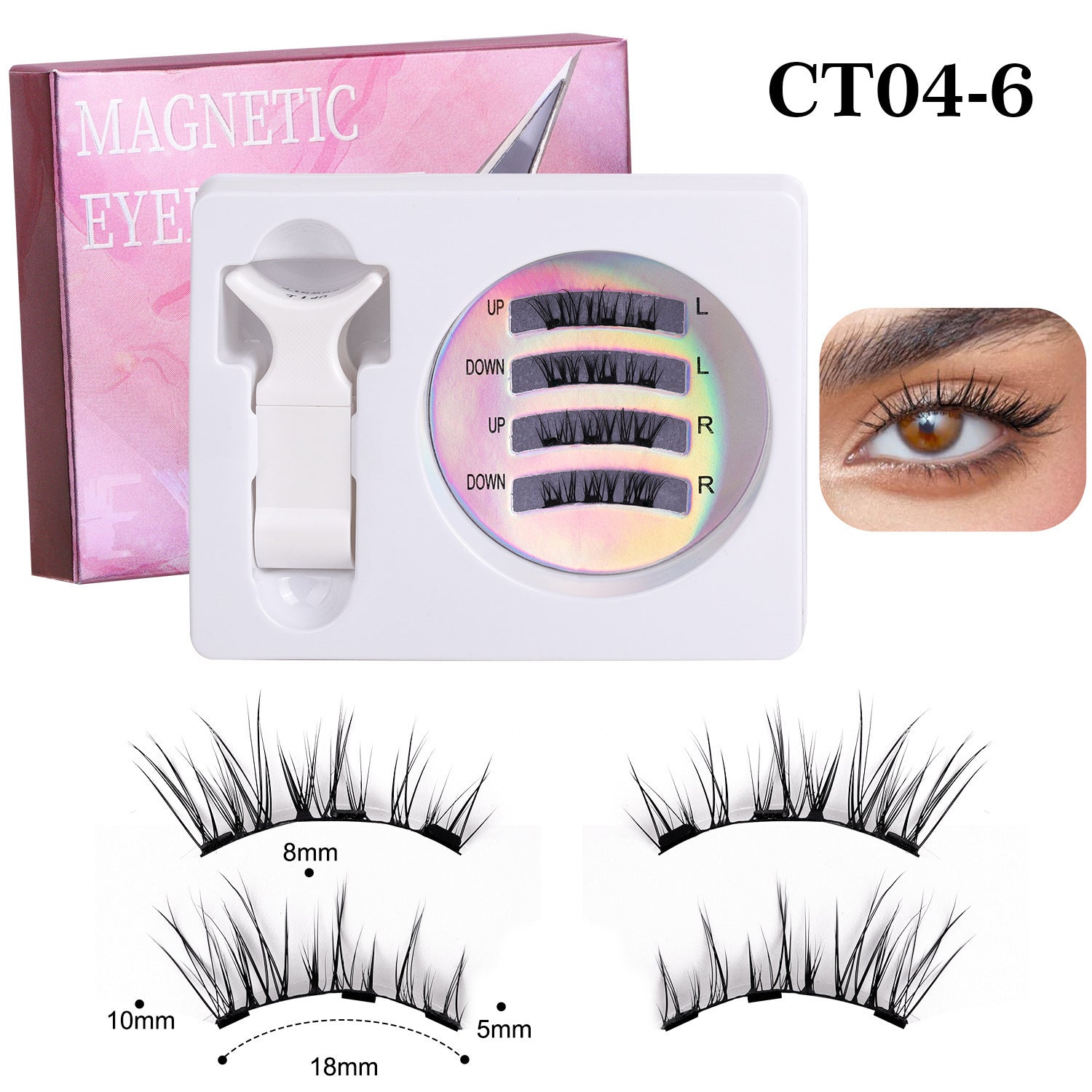 Magnetic Eyelashes with Applicators - Reusable Natural Look