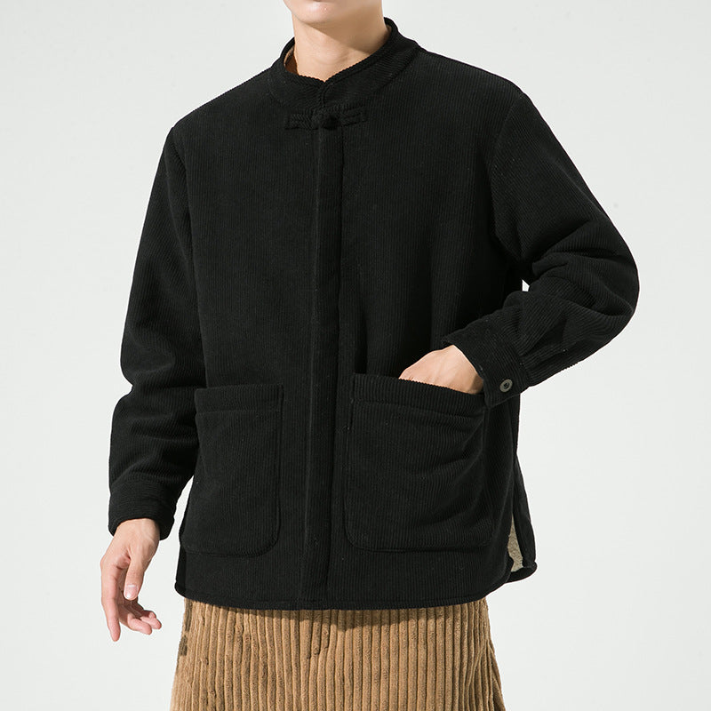 Men’s Hanfu Corduroy Fleece Jacket