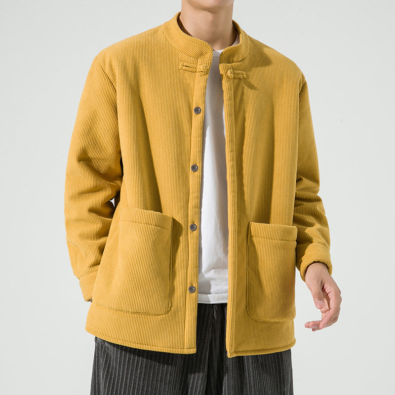 Men’s Hanfu Corduroy Fleece Jacket