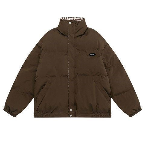 Women’s Chessboard Cotton-Padded Coat.