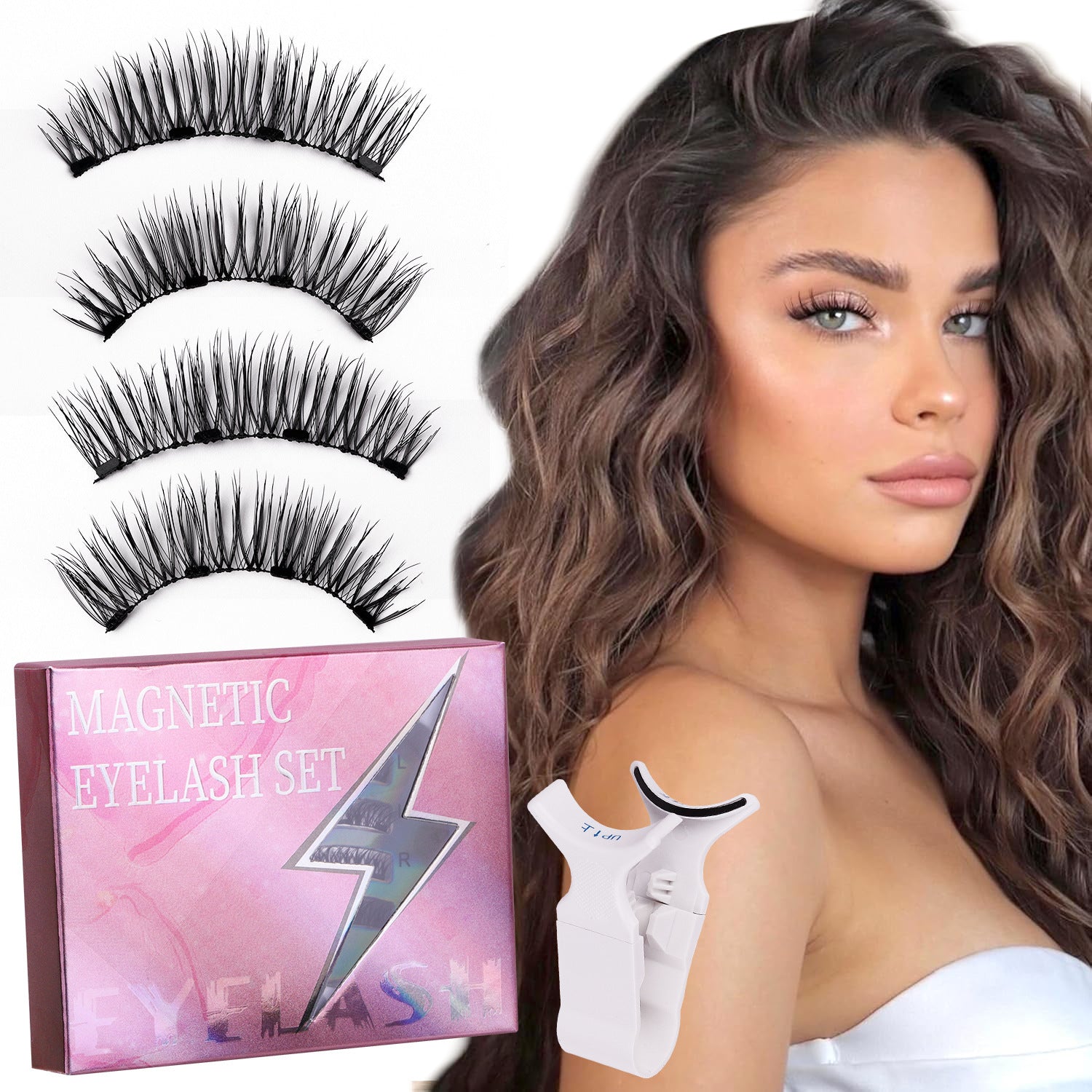 Magnetic Eyelashes with Applicators - Reusable Natural Look